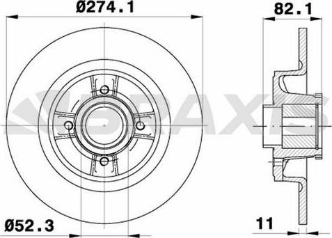 Braxis AD0087 - Тормозной диск autospares.lv