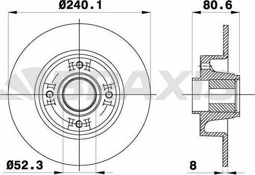 Braxis AD0032 - Тормозной диск autospares.lv