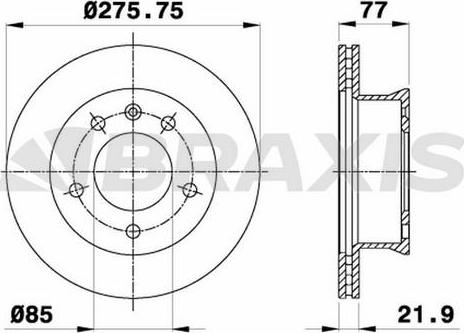 Braxis AD0147 - Тормозной диск autospares.lv