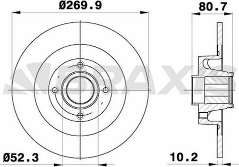 Braxis AD0164 - Тормозной диск autospares.lv