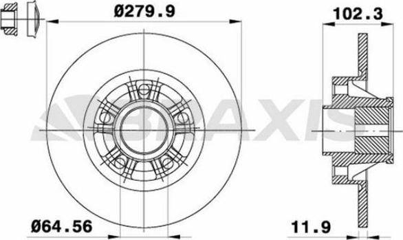 Braxis AD0108 - Тормозной диск autospares.lv