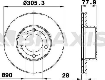 Braxis AD0119 - Тормозной диск autospares.lv