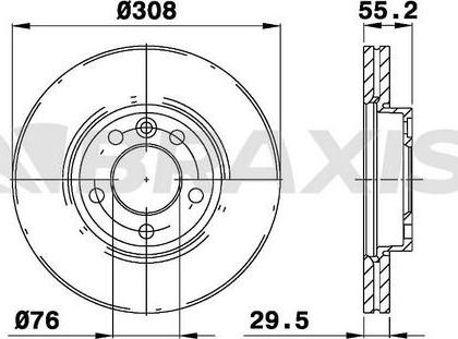 Braxis AD0123 - Тормозной диск autospares.lv