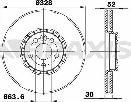 Braxis AD0399 - Тормозной диск autospares.lv