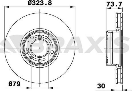 Braxis AD0344 - Тормозной диск autospares.lv