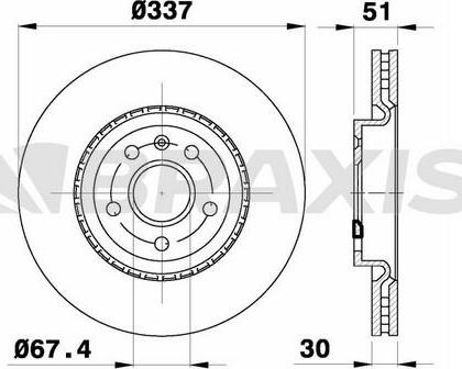 Braxis AD0316 - Тормозной диск autospares.lv