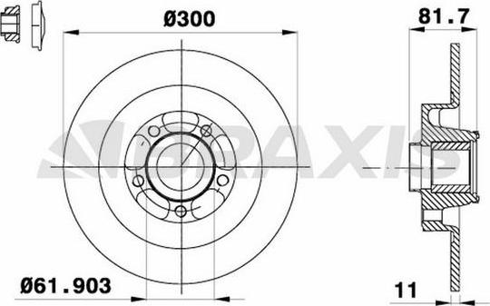 Braxis AD0388 - Тормозной диск autospares.lv