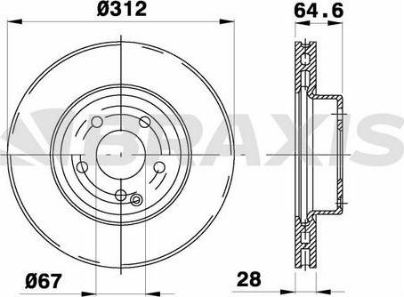 Braxis AD0331 - Тормозной диск autospares.lv