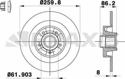 Braxis AD0332 - Тормозной диск autospares.lv