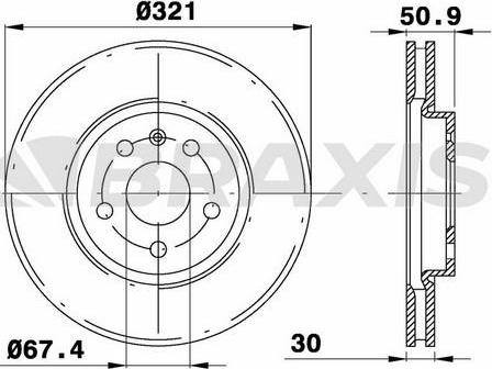 Braxis AD0320 - Тормозной диск autospares.lv