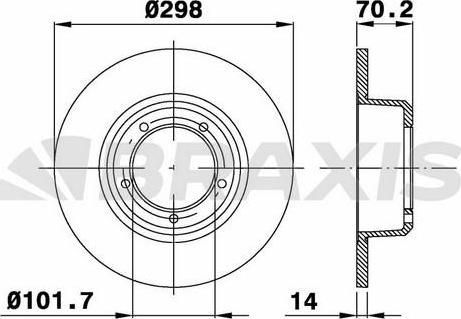 Braxis AD0294 - Тормозной диск autospares.lv