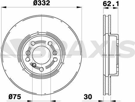 Braxis AD0295 - Тормозной диск autospares.lv