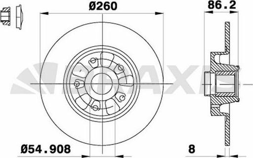 Braxis AD0244 - Тормозной диск autospares.lv