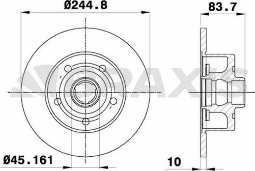 Braxis AD0243 - Тормозной диск autospares.lv