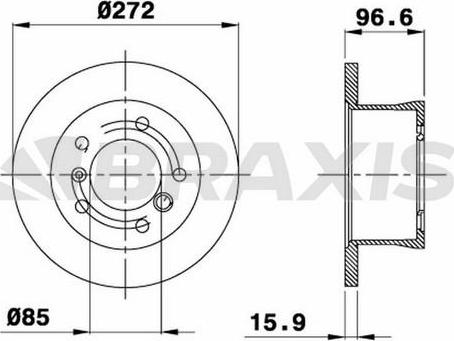 Braxis AD0256 - Тормозной диск autospares.lv