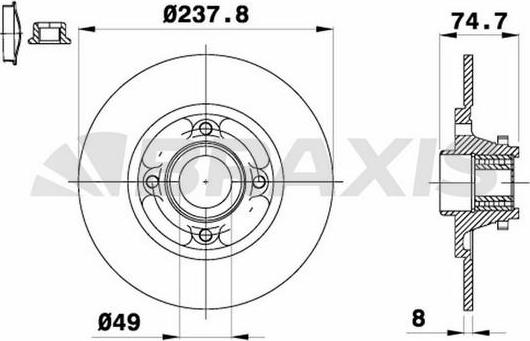Braxis AD0203 - Тормозной диск autospares.lv