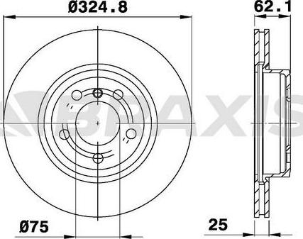 Braxis AD0233 - Тормозной диск autospares.lv