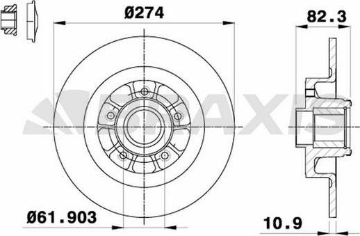 Braxis AD0232 - Тормозной диск autospares.lv