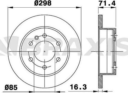 Braxis AD0221 - Тормозной диск autospares.lv