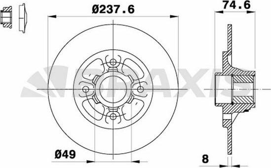 Braxis AD0279 - Тормозной диск autospares.lv