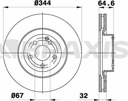 Braxis AD1096 - Тормозной диск autospares.lv