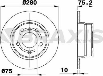 Braxis AD1041 - Тормозной диск autospares.lv