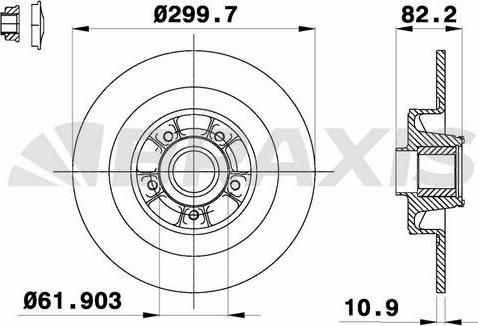 Braxis AD1050 - Тормозной диск autospares.lv
