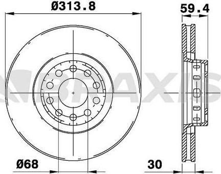 Braxis AD1051 - Тормозной диск autospares.lv