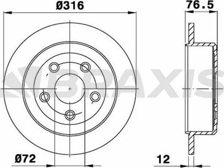 Braxis AD1058 - Тормозной диск autospares.lv