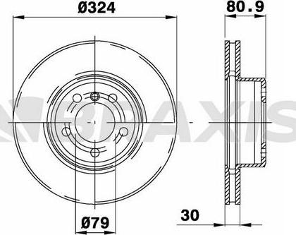 Braxis AD1052 - Тормозной диск autospares.lv