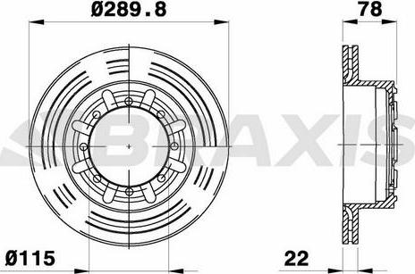 Braxis AD1062 - Тормозной диск autospares.lv