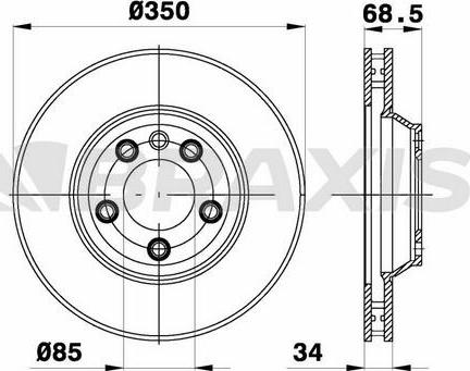 Braxis AD1009 - Тормозной диск autospares.lv