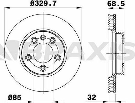 Braxis AD1005 - Тормозной диск autospares.lv