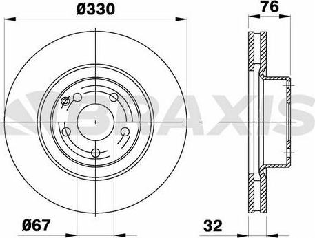 Braxis AD1006 - Тормозной диск autospares.lv