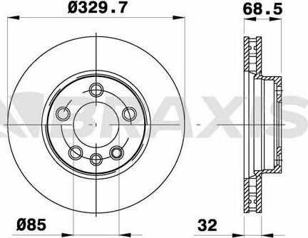 Braxis AD1007 - Тормозной диск autospares.lv