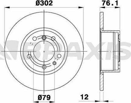 Braxis AD1019 - Тормозной диск autospares.lv