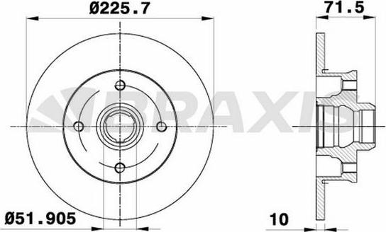 Braxis AD1014 - Тормозной диск autospares.lv