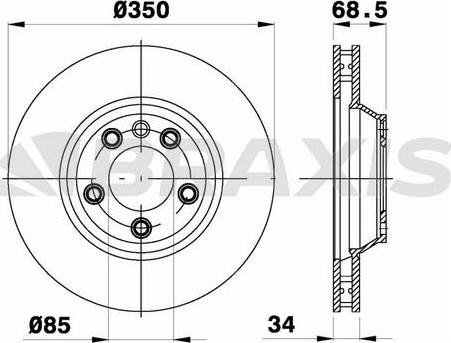 Braxis AD1011 - Тормозной диск autospares.lv