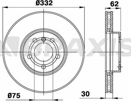 Braxis AD1013 - Тормозной диск autospares.lv