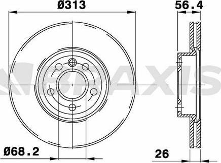 Braxis AD1089 - Тормозной диск autospares.lv