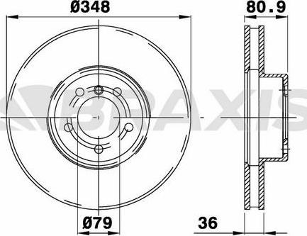 Braxis AD1085 - Тормозной диск autospares.lv