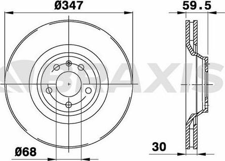 Braxis AD1086 - Тормозной диск autospares.lv