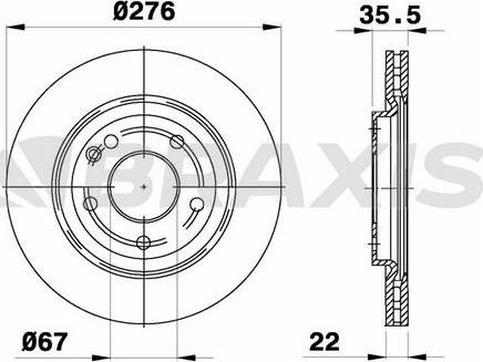 Braxis AD1080 - Тормозной диск autospares.lv