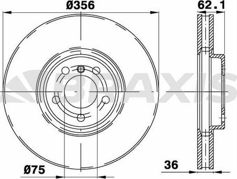 Braxis AD1088 - Тормозной диск autospares.lv