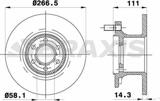 Braxis AD1033 - Тормозной диск autospares.lv