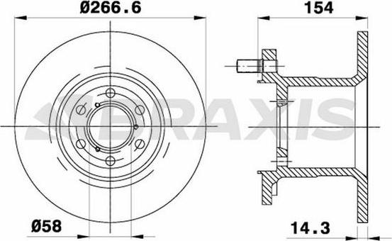 Braxis AD1024 - Тормозной диск autospares.lv