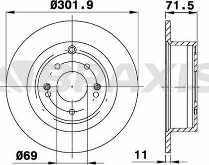 Braxis AD1025 - Тормозной диск autospares.lv