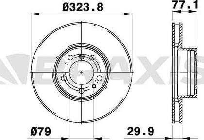 Braxis AD1021 - Тормозной диск autospares.lv