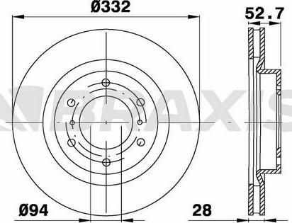 Braxis AD1027 - Тормозной диск autospares.lv