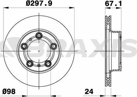 Braxis AD1076 - Тормозной диск autospares.lv